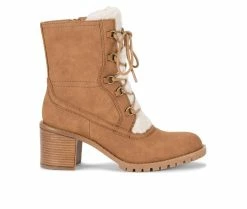 Outlet 🥰 Women's Baretraps Hadlee Lace Up Booties Cognac 🔔