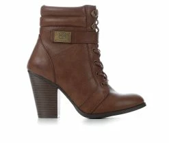 Wholesale โค๏ธ Women's Daisy Fuentes Chana Heeled Booties Brown ๐