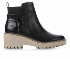 Buy 😍 Women's DV BY DOLCE VITA Rielle Chelsea 🥾 Boots Black Croco 👍