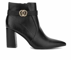 New 🔥 Women's New York And Company Elisabeth Heeled Booties Black 👏