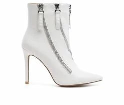 Cheapest 💯 Women's London Rag Hillary Stiletto Booties White 👍