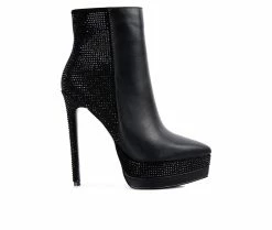 Cheapest 👍 Women's London Rag Encanto Heeled Booties Black 🥰