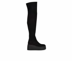 Wholesale 😉 Women's Nine West Hojo Knee High Heeled 🥾 Boots Black 🔔