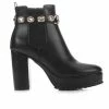 Cheap 😀 Women's Juicy Python Heeled Booties Black 🧨