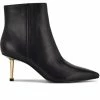 Discount 🤩 Women's Nine West Ritaa Heeled Booties Black Leather ⌛