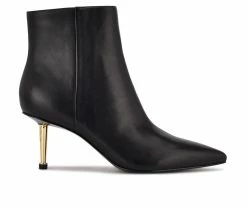 Discount 🤩 Women's Nine West Ritaa Heeled Booties Black Leather ⌛ -Journee shop 1 785