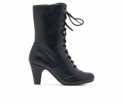 Cheapest 🔔 Women's Chelsea Crew Claire Lace Up Mid Calf Booties Black 🔔 -Journee shop 1 795