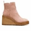 Best Sale 🎁 Women's Zodiac Julie Wedge Ankle Booties Nougat Pink 🛒