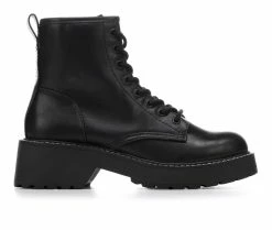 Deals 🔔 Women's Madden Girl Carra Lace-Up 🥾 Boots Black 🛒