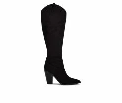 Best deal 🧨 Women's Nine West Kliva Western Heeled 🥾 Boots Black ⭐