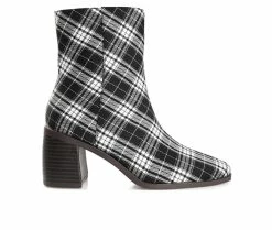 Best reviews of 👏 Women's Journee Collection Sloann Block Heel Booties Plaid/Black 🎁