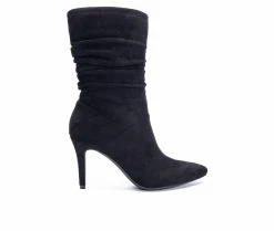 Budget ⭐ Women's CL By Laundry Refine Chic Suede Mid Calf 🥾 Boots Black ✔️