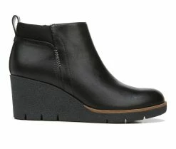 Best Sale 😉 Women's Dr. Scholls Berklie Wedge Booties Black Synthetic 🎁