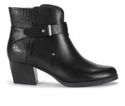 Outlet 👍 Women's Baretraps Lane Heeled Booties Black 🎁