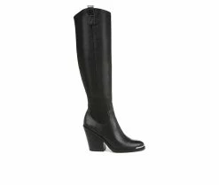 Best Pirce 🛒 Women's Franco Sarto Glenice 2 Wide Calf Knee High Heeled Western 🥾 Boots Black 🎉