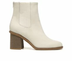 Best Pirce 👍 Women's Dr. Scholls Ride Away Heeled Chelsea Booties White Cap ⭐