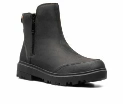Coupon ⭐ Women's Bogs Footwear Holly Zip Leather Winter 🥾 Boots Black ⌛ -Journee shop 2 1146
