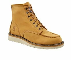 Deals 🌟 Women's Carhartt FW6075 👩 Women MOC Wedge 6" Soft Toe Work 👟 Shoes Wheat 🔔 -Journee shop 2 1166