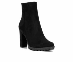 New 😀 Women's New York And Company Araceli Heeled Booties Black ❤️ -Journee shop 2 136