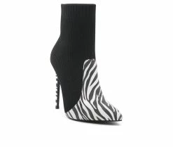 Buy 🤩 Women's London Rag Teagan Stiletto Booties Zebra ⭐ -Journee shop 2 142