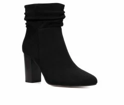 Coupon 🌟 Women's New York And Company Sandy Heeled Booties Black ❤️ -Journee shop 2 158