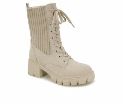 Best Pirce 👍 Women's Esprit Autumn Block Heel Combat Booties Buff 😀 -Journee shop 2 181