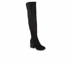 Best Sale ⌛ Women's Journee Collection Sana Over-The-Knee 🥾 Boots Black 🌟 -Journee shop 2 247