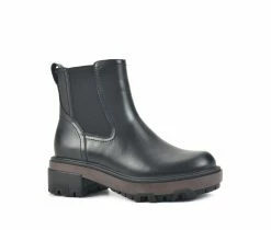 Cheap ⭐ Women's White Mountain Righteous Chelsea 🥾 Boots Black/Leather 🤩 -Journee shop 2 25