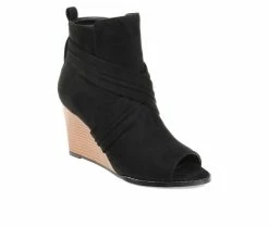 Brand new ❤️ Women's Journee Collection Sabeena Wedge Peep Toe Booties Black ⭐ -Journee shop 2 256