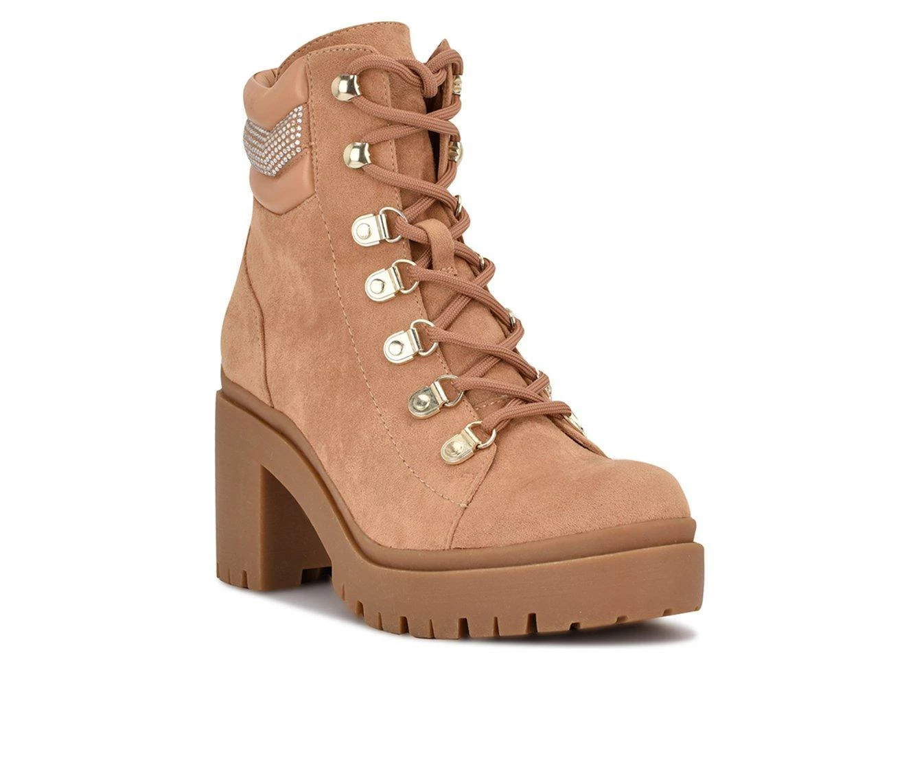 Top 10 π Women's Nine West Qwork Lace Up Heeled Booties Tan π 3 Top 10 π Women's Nine West Qwork Lace Up Heeled Booties Tan π - Image 3