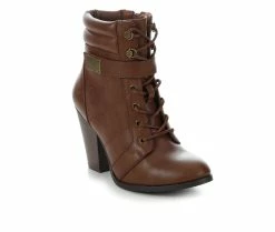 Wholesale ❤️ Women's Daisy Fuentes Chana Heeled Booties Brown 🛒 -Journee shop 2 28