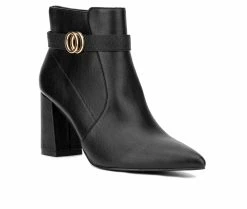 New 🔥 Women's New York And Company Elisabeth Heeled Booties Black 👏 -Journee shop 2 304