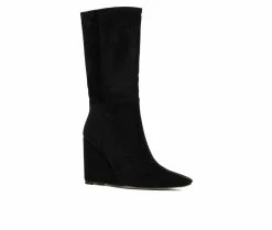 Deals ✨ Women's Gabrielle Union Leticia Knee High Wedge 🥾 Boots Black 💯 -Journee shop 2 305