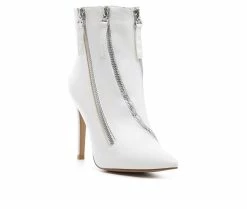 Cheapest 💯 Women's London Rag Hillary Stiletto Booties White 👍 -Journee shop 2 308
