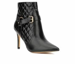 Discount 😍 Women's New York And Company Magdalena Heeled Booties Black 🥰 -Journee shop 2 310