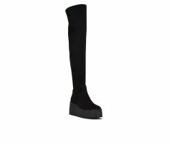 Wholesale 😉 Women's Nine West Hojo Knee High Heeled 🥾 Boots Black 🔔 -Journee shop 2 352