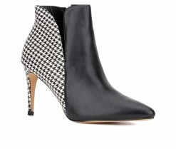 Top 10 😀 Women's New York And Company Emani Heeled Booties Black Pat 💯 -Journee shop 2 388