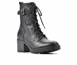 Wholesale ⌛ Women's White Mountain Bradley Lace Up Heeled Booties Black ⌛ 8 Wholesale ⌛ Women's White Mountain Bradley Lace Up Heeled Booties Black ⌛ -Journee shop 2 401