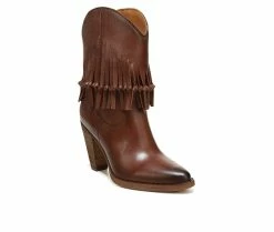 Deals 🛒 Women's Zodiac Donna Heeled Booties Cognac Brown 😀 -Journee shop 2 413
