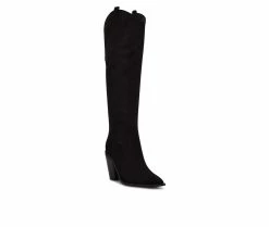 Best deal 🧨 Women's Nine West Kliva Western Heeled 🥾 Boots Black ⭐ -Journee shop 2 414