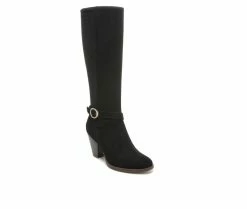Coupon 💯 Women's Dr. Scholls Knockout Knee-High Heeled Booties Black 🛒 -Journee shop 2 422
