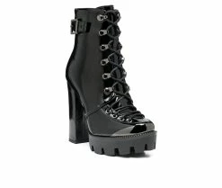 Discount ⌛ Women's London Rag Lobra Heeled Booties Black 🎉 -Journee shop 2 431