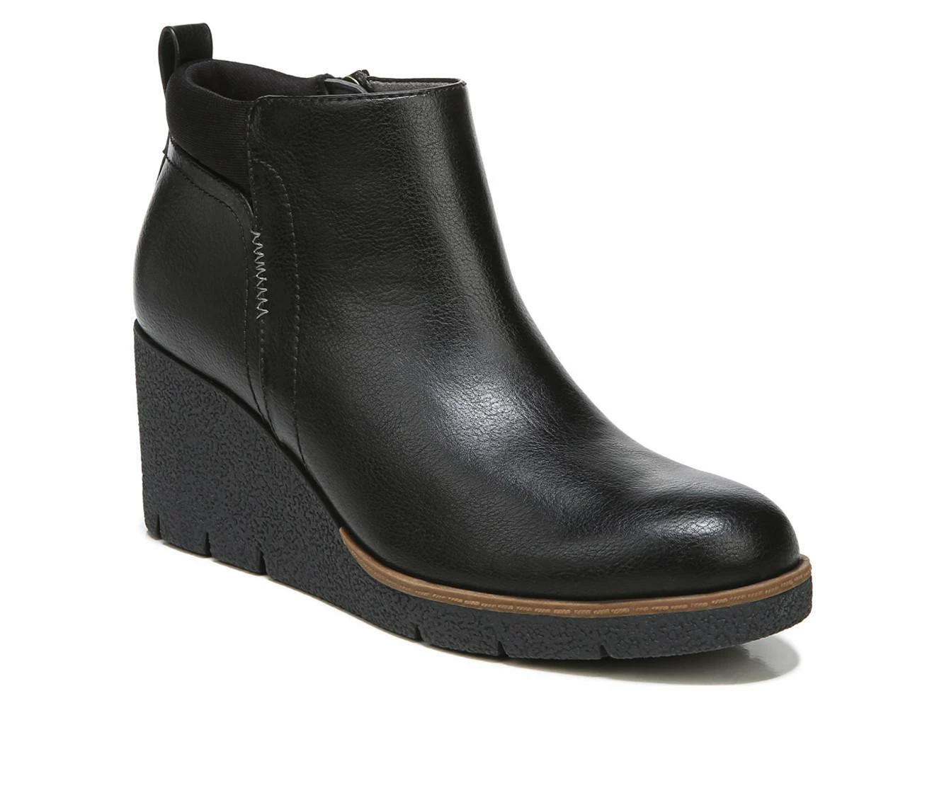 Best Sale π Women's Dr. Scholls Berklie Wedge Booties Black Synthetic π 3 Best Sale π Women's Dr. Scholls Berklie Wedge Booties Black Synthetic π - Image 3