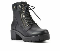 Best deal ✨ Women's White Mountain Reggie Lace Up Booties Black 😀 -Journee shop 2 539