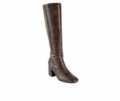 New 🛒 Women's Jane And The 👟 Shoe Yvette Knee High 🥾 Boots Brown Lizard 😀 -Journee shop 2 561