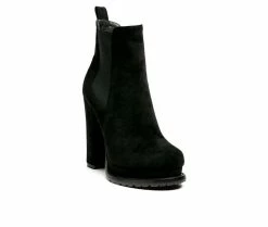 Coupon 👏 Women's London Rag Spire Platform Block Heel Booties Black ✔️ -Journee shop 2 569