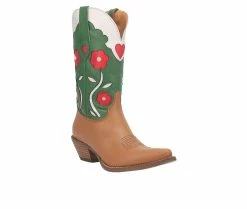 Coupon 🌟 Women's Dingo Boot Comin Up Roses Western 🥾 Boots Camel ❤️ -Journee shop 2 582