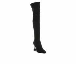 Hot Sale 🎁 Women's London Rag Brandy Heeled Knee High 🥾 Boots Black 🌟 -Journee shop 2 589