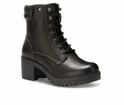 Coupon ⭐ Women's Eastland Brynn Puff Collar Lace-Up 🥾 Boots Black 🎁 -Journee shop 2 635