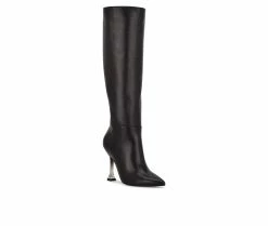 Best deal 🛒 Women's Nine West Talya Knee High 🥾 Boots Black Leather 👍 -Journee shop 2 653